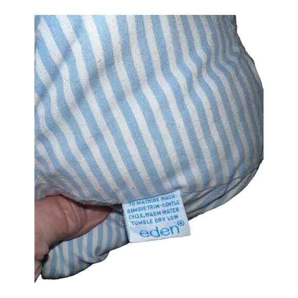 Vintage Eden Stuffed Plush Circus Clown Red Tie Blue Stripes Yarn Hair Toy 14" - Picture 3 of 7